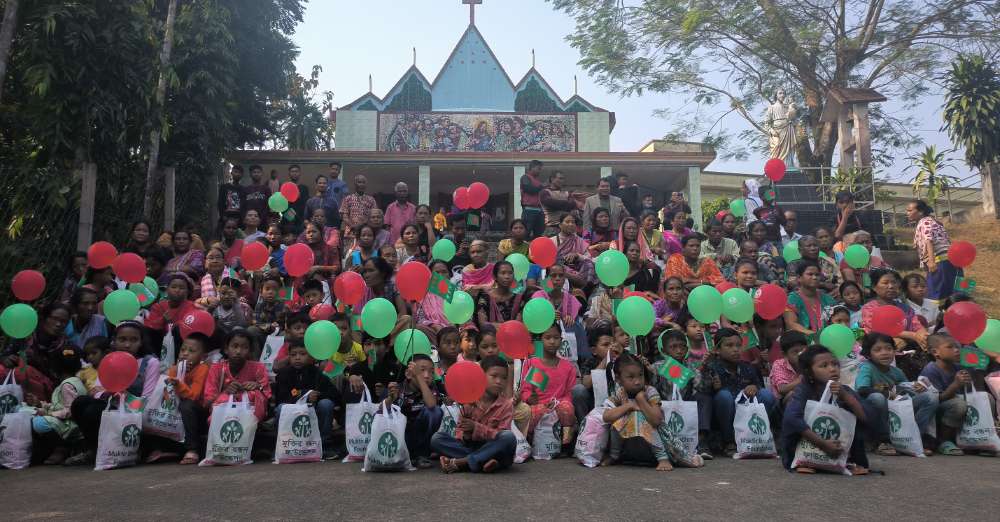 Two hundred Christian tribal families are smiling.